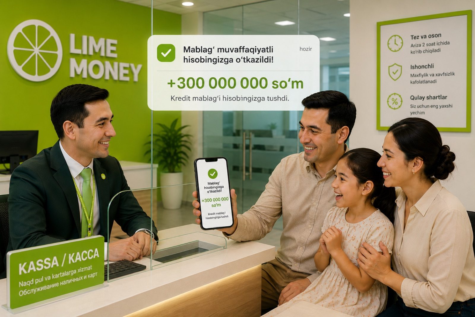Выдача кредита в кассе Lime Money